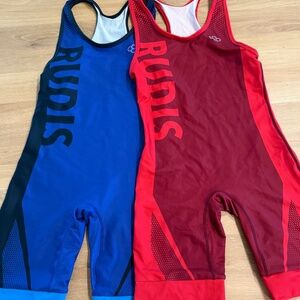 RUDIS BLITZ ELITE 2.0 Wrestling Singlets, red, blue, adult small